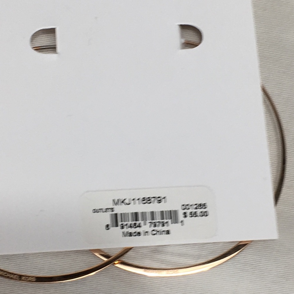 NWT Michael Kors Rose Gold Hoop Earrings, 2.25 ins - Picture 2 of 5